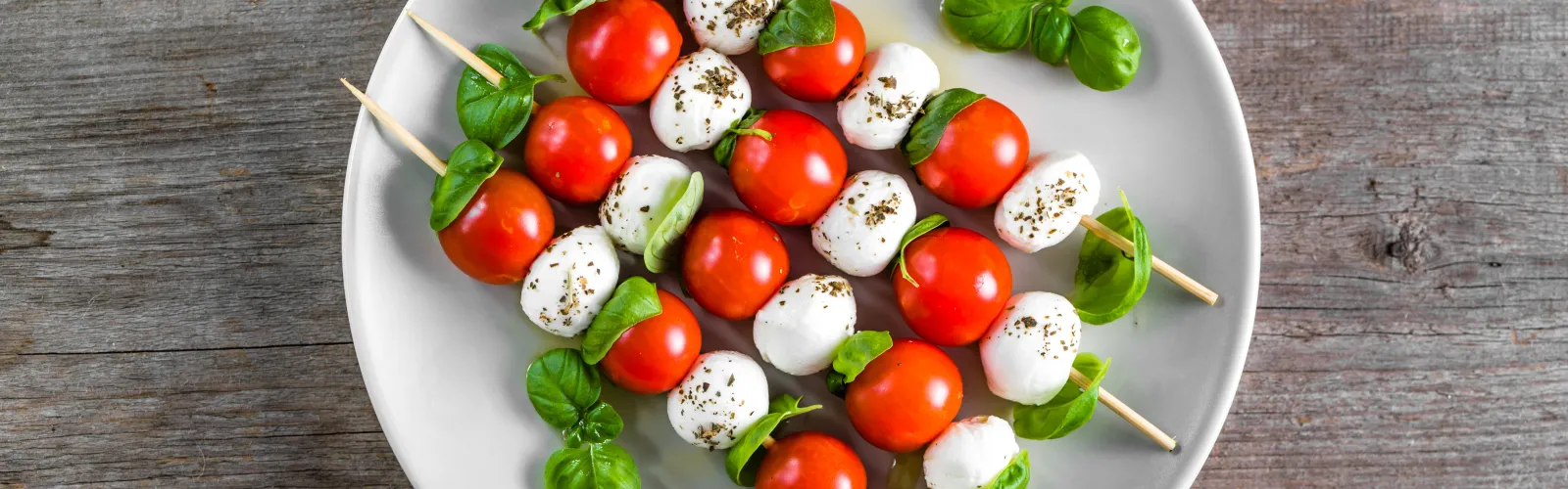 caprese salad on a skewer